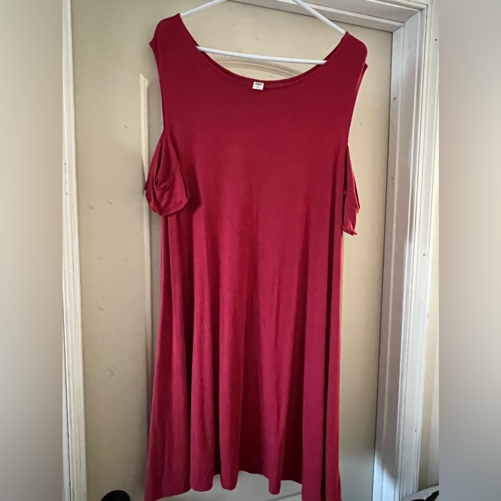 Red cold shoulder dress